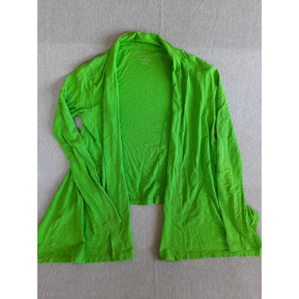Lilly Pulitzer Women XS Pure Pima Cotton Comfort ‎ Apple Green Cardigan Blouse